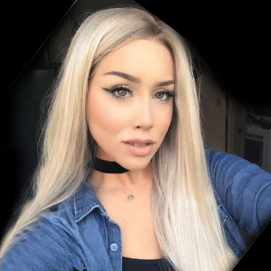 Synthetic Lace Front Wigs Long Natural Straight Heat Resistant Replacement Wigs Bright Neon Yellow High Temperature Fiber Hair (22 Inch, Straight